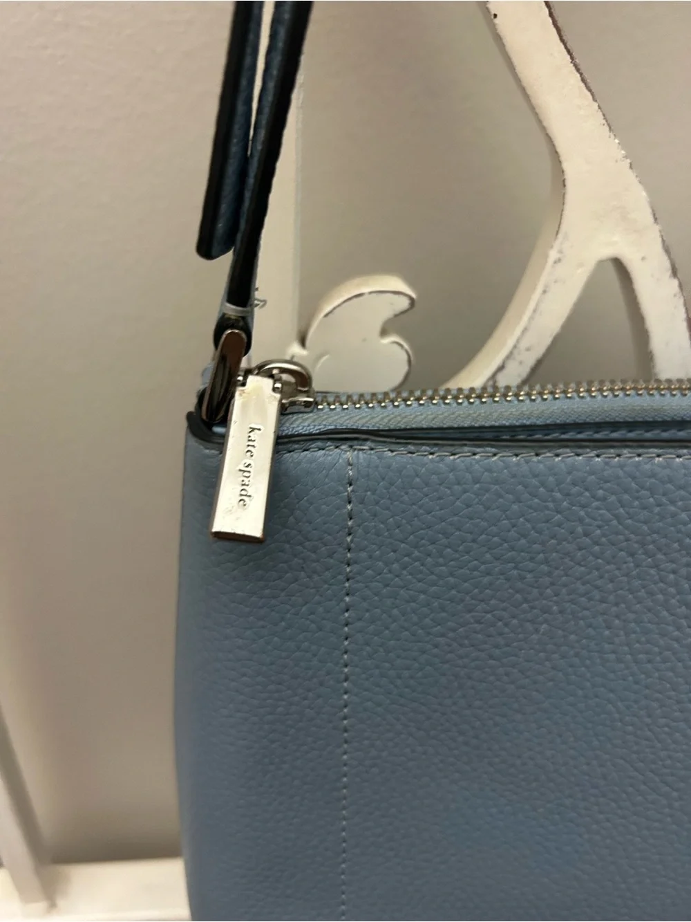 Kate Spade New York Blue Pebbled Leather Crossbody Shoulder Bag